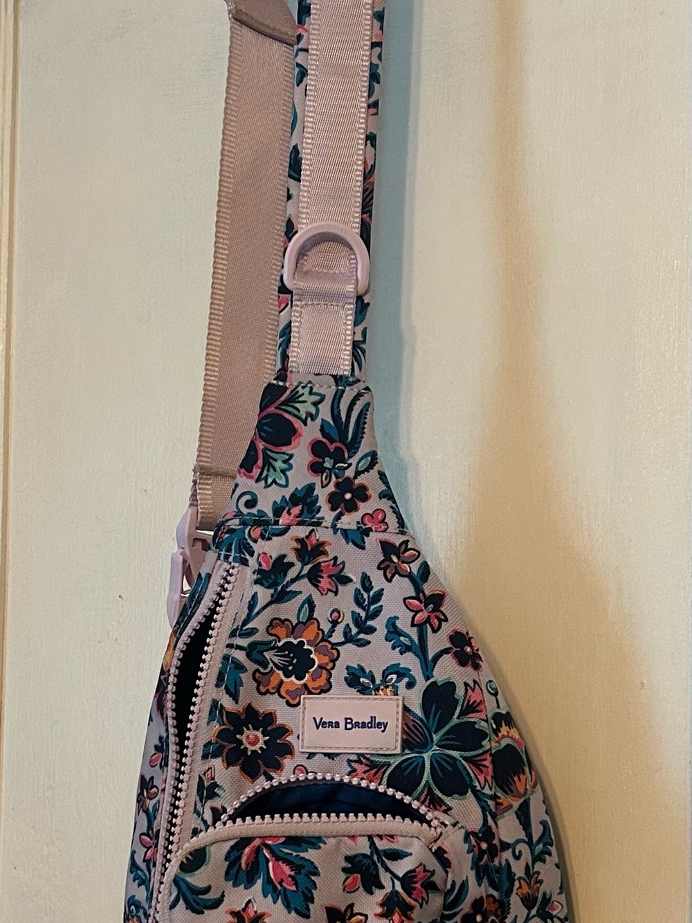 Vera Bradley Pink Floral Pattern Crossbody Sling Bag